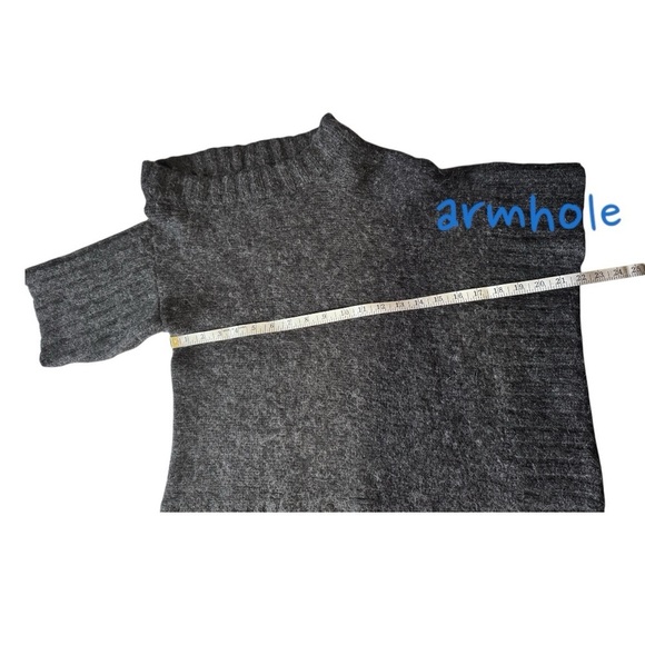 JARBO alpaca merino sweater deconstructed asymmetrical gray off shoulder medium - Picture 12 of 17